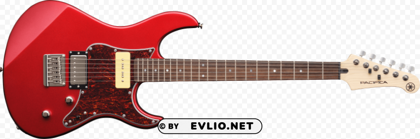 red electric guitar Isolated PNG Element with Clear Transparency