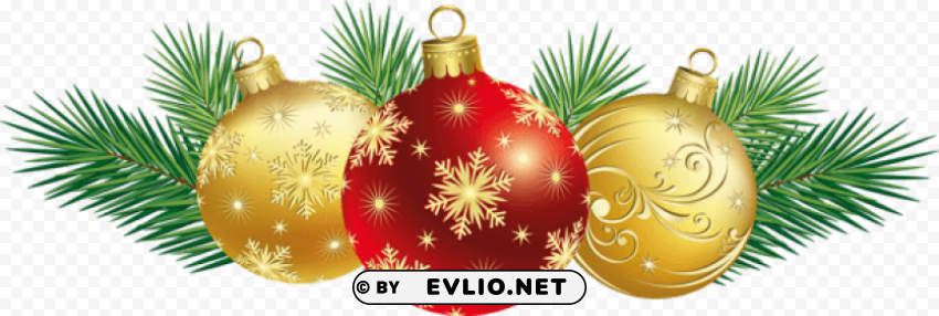 christmas balls decoration PNG Image Isolated on Clear Backdrop