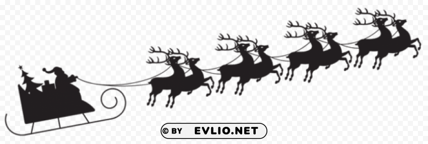 santa with sleigh silhouette Transparent PNG images extensive gallery