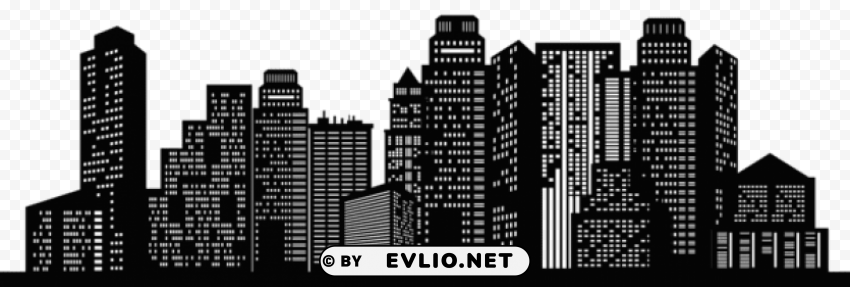 cityscape silhouette Transparent background PNG images selection