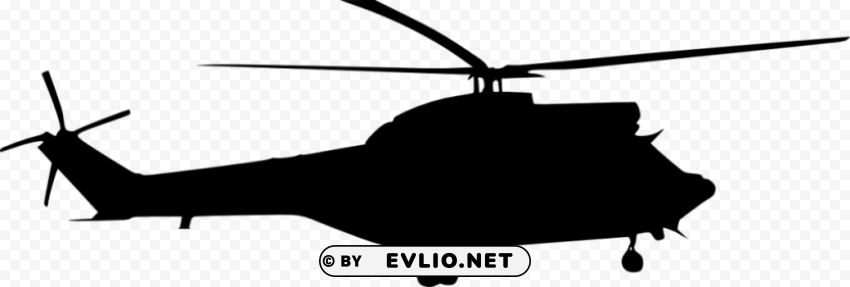 helicopter side view silhouette Transparent PNG Isolated Subject Matter