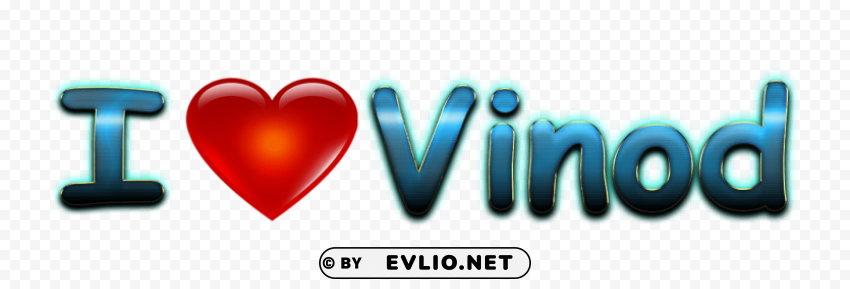 vinod heart name PNG with no background free download