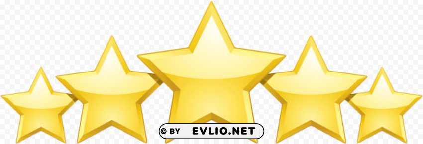 5 Stars PNG Graphic With Isolated Transparency