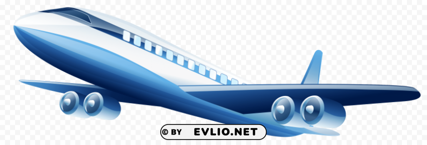 blue airplane Clear PNG