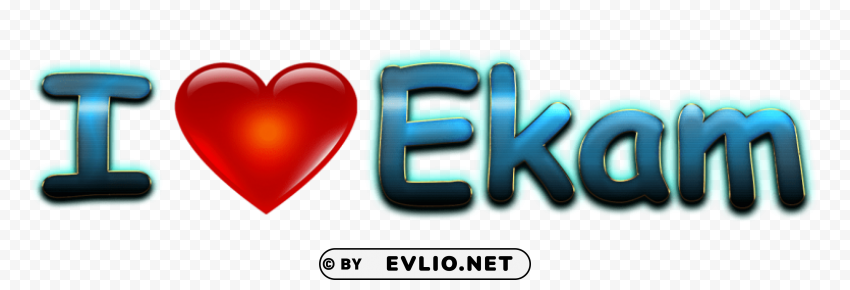 ekam heart name Isolated Element with Clear PNG Background