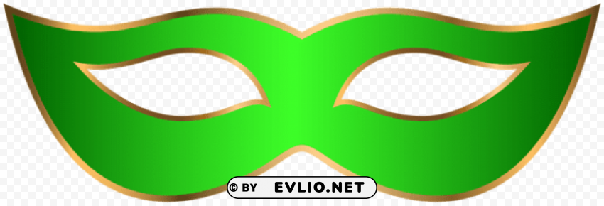 green carnival mask Transparent PNG Isolated Illustration