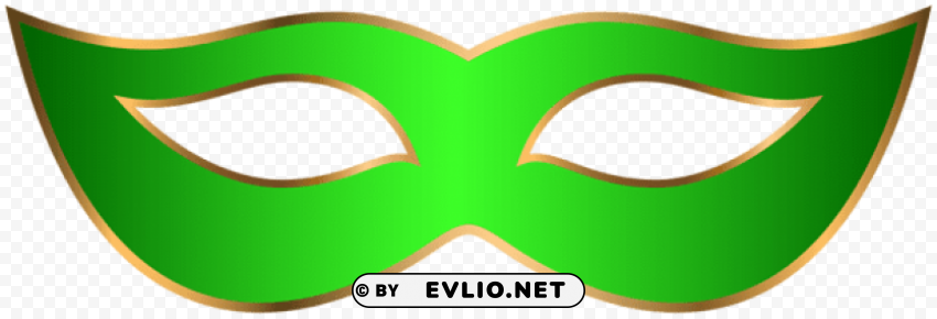 Green Carnival Mask Transparent PNG Isolated Illustration