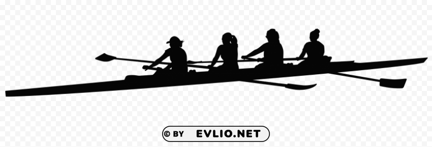 rowing team silhouette PNG images for graphic design