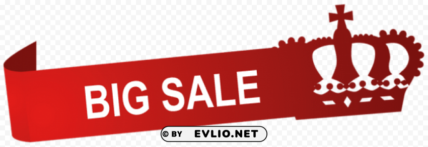 big sale label with crown PNG images with alpha mask