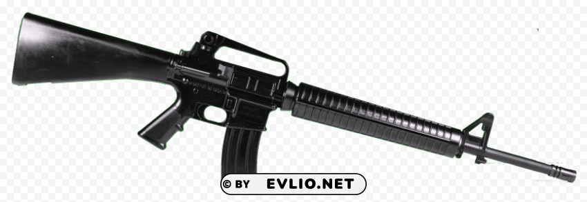 black assault rifle Isolated PNG on Transparent Background