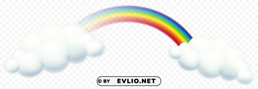 rainbow and clouds PNG with clear overlay