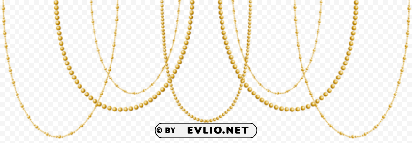 deco gold pearls transparent PNG Graphic Isolated with Transparency