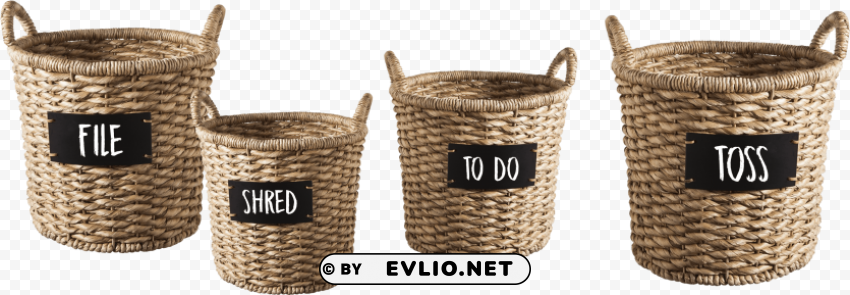 smith & hawken round basket with chalkboard 145 PNG with Isolated Object