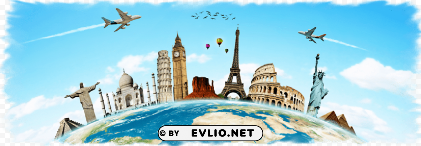around the world flyers PNG Image with Clear Background Isolation