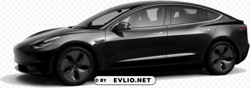 tesla model 3 black Isolated Graphic Element in Transparent PNG