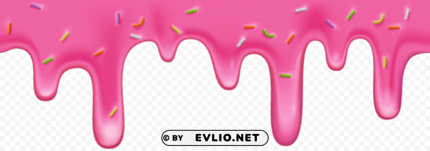 pink cream drip PNG with no background free download