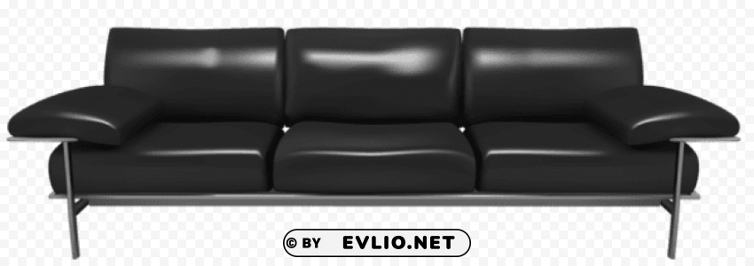  black couch PNG images with transparent overlay