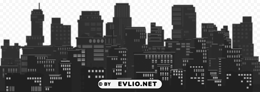 cityscape silhouette Transparent Background PNG Isolated Illustration
