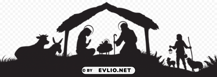 christmas nativity scene silhouette Transparent background PNG images selection