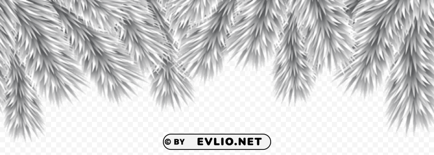 christmas decorative branches silver Clean Background Isolated PNG Icon