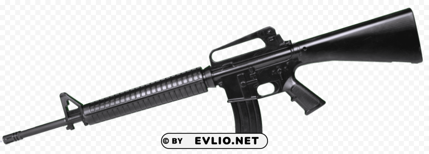 Black Assault Rifle Isolated Subject In Transparent PNG