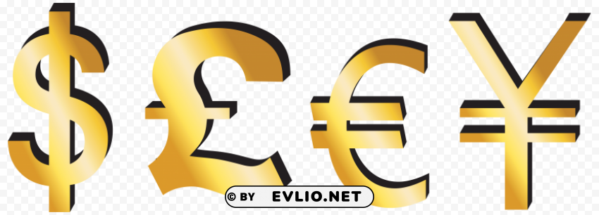 dollar pound euro yen signs PNG image with no background clipart png photo - 18ef2041