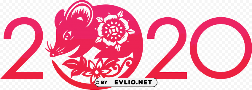 Happy New Year red 2020 PNG for overlays PNG Images becf4d4e