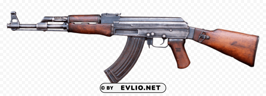 ak 47 with wooden grip PNG for presentations