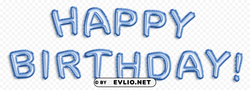 happy birthday blue foil PNG images with alpha transparency diverse set