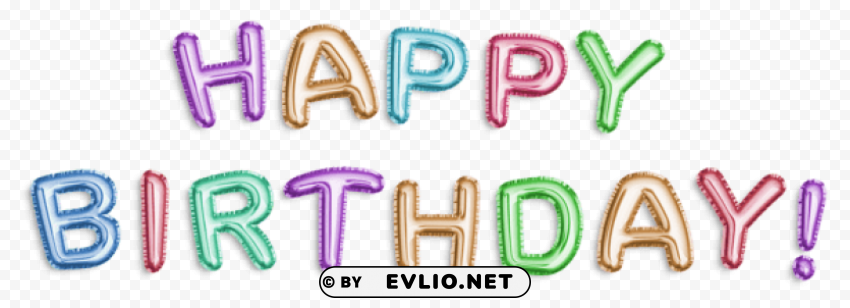 happy birthday colorful foil PNG images with alpha channel selection