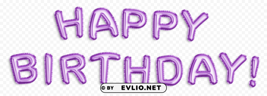 happy birthday purple foil PNG images with alpha mask