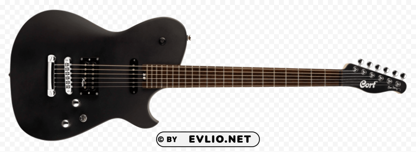 electric guitar black Isolated Illustration in Transparent PNG