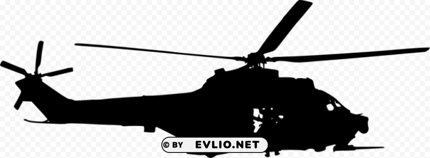 Helicopter Side View Silhouette Transparent PNG Picture