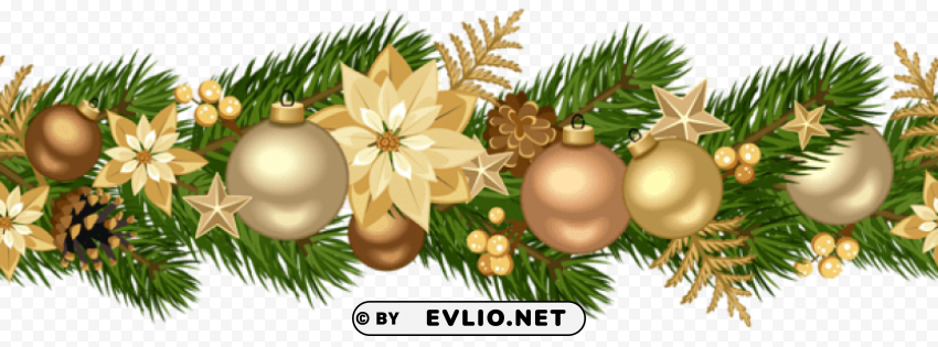 christmas decorative golden garland Clear PNG pictures bundle