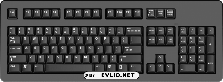 Keyboard Isolated PNG Element With Clear Transparency