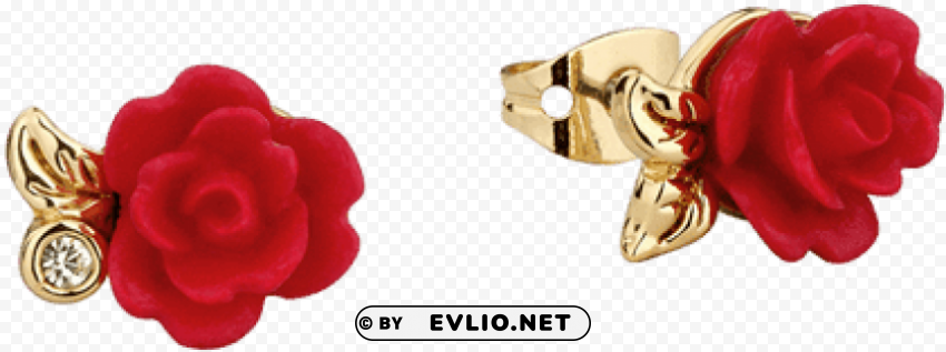 beauty and the beast rose earrings PNG for social media