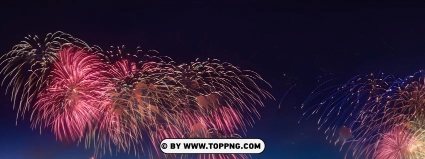 A Vibrant Panoramic Fireworks Spectacle - Ideal for Photo Enthusiasts PNG images with alpha transparency layer