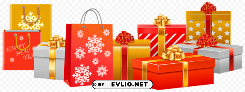 christmas gifts PNG Isolated Object on Clear Background