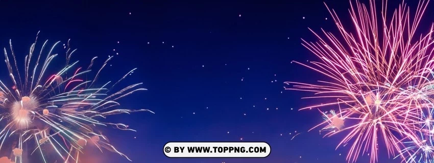 Download a Colorful Panoramic Fireworks Background in Top Quality PNG images with alpha transparency wide collection
