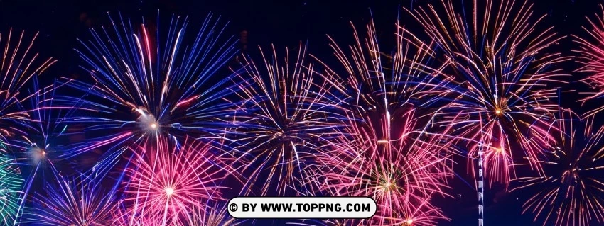 Get Your Copy of a Dazzling Panoramic Fireworks Photography in HD PNG images with high transparency