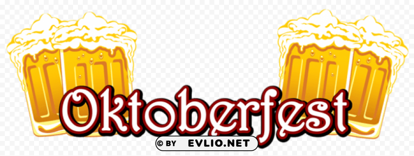 oktoberfest text and beers Transparent PNG image free