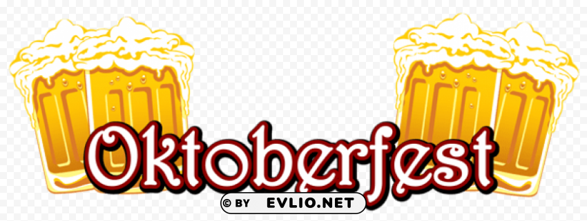 Oktoberfest Text And Beers Transparent PNG Image Free