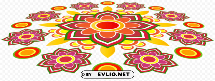 india floor decoration transparent PNG Graphic with Isolated Transparency