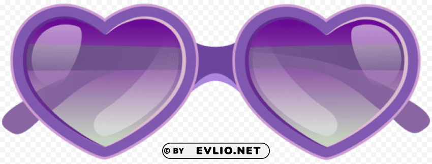 purple heart sunglasses Clean Background Isolated PNG Art clipart png photo - f98dc9dd