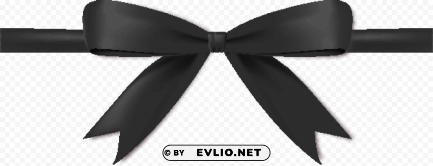 Black Ribbon Bow PNG With Transparent Overlay