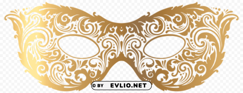 gold carnival mask Isolated Item on Transparent PNG