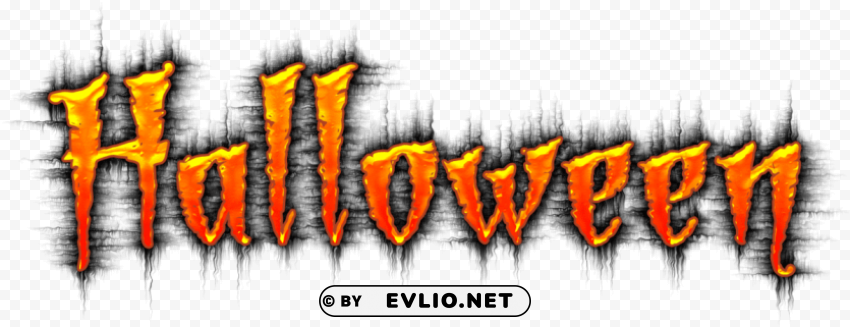 Halloween Word Art Transparent Background PNG Isolated Design
