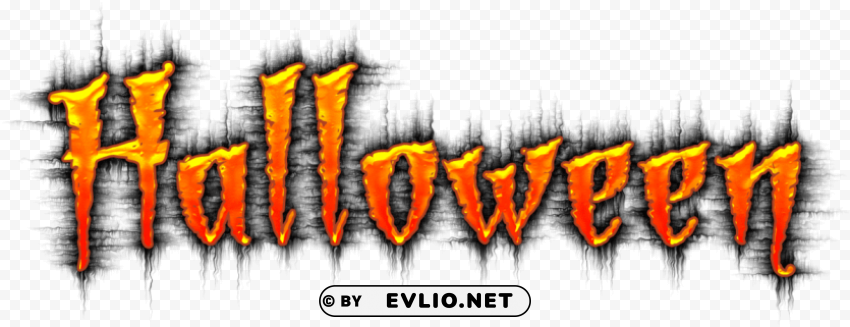 halloween word art Transparent Background PNG Isolated Design