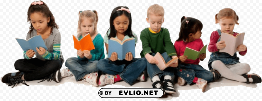 kids reading no background HighResolution Transparent PNG Isolated Element