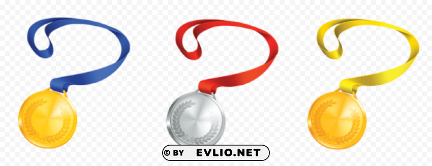 medals set PNG Image with Clear Isolation clipart png photo - 46a83d59